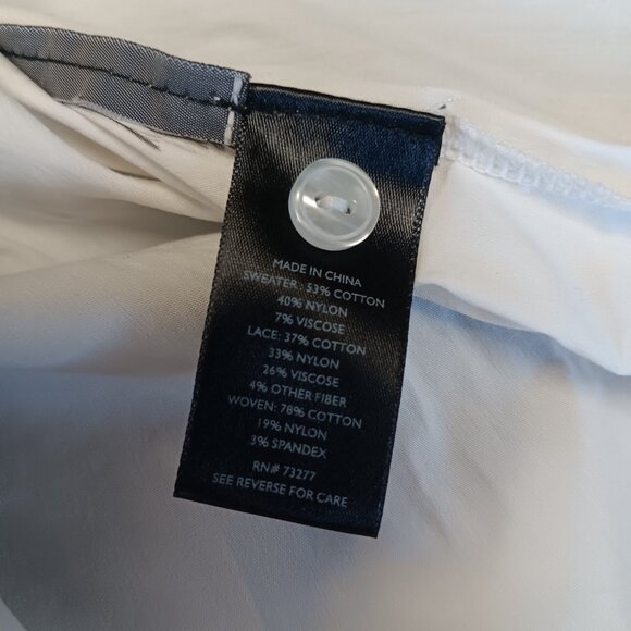 Layered Lace Back Sweater/Collared Blouse Size PM - Picture 7 of 13